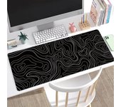 1 alfombrilla de ratón para juegos, alfombrilla de teclado grande de 31,5 x 11,8 pulgadas, alfombrilla de ratón topográfica en blanco y negro para teclado con antideslizante 300*600*2mm