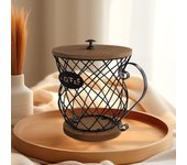 Soporte para cápsulas de café de hierro, organizador hueco para cápsulas de café, cestas impermeables para encimera de cocina
