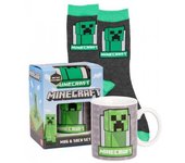 Minecraft Childrens/Kids Creeper Taza y juego de calcetines One Size gris/verde