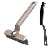 Cepillo de limpieza de grietas giratorio multifunción con mango ergonómico, cepillo para huecos de cerdas duras, herramienta de limpieza del hogar púrpura