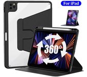 Funda de cuero con rotación para iPad Air 5 4 10.9 Pro 10.5 11 12.9 Mini 6 para iPad 9.7 10.2 7/8/9.ª Funda de silicona de 10.ª generación con portalápices iPad Mini 6 negro
