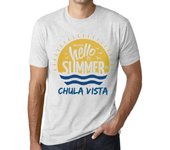 Camiseta gráfica vintage para hombre. Es hora de saludar al verano en Chula Vista Vintage White XS anti-flash blanco