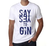 Camiseta vintage para hombre, camiseta gráfica, Say Yes to Gin, color blanco XS blanco