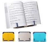 Soporte de lectura portátil, soporte para libros, estante para recetas, soporte plegable, organizador de libros de cocina, sujetalibros para partituras musicales, tabletas de recetas azul