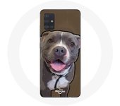Coque pour Samsung Galaxy A51 5G Chien Pitbull Blanc gris