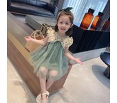 Vestidos de verano para niñas Falda de sección delgada Falda de princesa floral magenta de gasa para niña pequeña 100