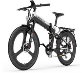 Bicicleta eléctrica plegable LANKELEISI TX750 con batería de litio, 500 W, 48 V, 12,8 Ah, edición deportiva XT750 Black and yellow