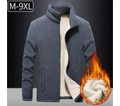 Chaquetas de lana Softshell de talla grande para hombre, sudaderas cálidas, abrigos térmicos, rompevientos, ropa deportiva de marca 7XL 8XL 9XL M
