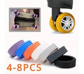 Protector de ruedas de equipaje, ruedas de silicona, zapatos con ruedas, Maleta de equipaje de viaje, accesorios de cubierta para reducir el ruido, 4/8 Uds. 4PCS negro
