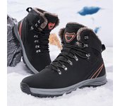 Nuevas botas de nieve de invierno para hombre, zapatillas de cuero impermeables, botas súper cálidas para hombre, botas de senderismo para exteriores para hombre, zapatos de trabajo, talla 39-48 39