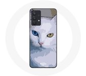 Coque pour Samsung Galaxy A32 5G Turc de van Chat oeil bleu et oeil jaune