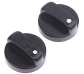 2 piezas de perillas de control de cocina de plástico negro grueso para estufa de gas natural, accesorios universales para bricolaje