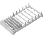 Estante de almacenaje con drenaje multifunción para cocina, estante para platos y platos de varias posiciones, estante organizador para tapas de ollas, herramienta de almacenamiento para el hogar C
