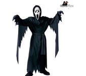 Disfraz de fantasmas endemoniados de Halloween para hombre y mujer, ropa de cosplay con máscara, disfraces de juego, negro, grito, muerte, demonio, parca Free size Kid