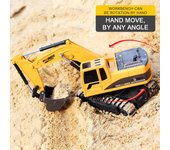 1/24 RC Excavadora RC Coche Construcción Tractor Metal Pala Niños Juguete con Luces y Sonidos plastic version amarillo