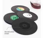 Juego de 6 posavasos de vinilo retro coloridos para bebidas, decoración para mesa de café
