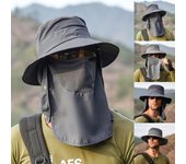 Sombrero de pesca de ala ancha para hombre al aire libre, sombrero de pescador, sombrero para el sol, protección solar A azul