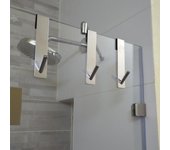 1 pieza de acero inoxidable sobre puerta de vidrio para ducha, toallero para ducha trasera, percha en forma de S para bata de baño, ganchos para colgar