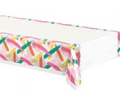 Creative Party Cubierta de mesa de fiesta con borde de plástico One Size blanco