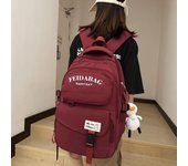 Mochila escolar con estampado de letras para estudiantes de escuela primaria, estudiantes de secundaria, mochila para estudiantes de secundaria superior negro