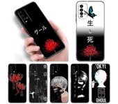 Anime Tokyo Ghoul flores funda de teléfono para Xiaomi Redmi Note 11 10 9 8 Pro 11T 5G 10T 10S 9S 9T 9i 9C 9A 8T funda negra suave de TPU Redmi 8