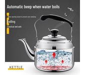 Hervidor de agua silbante extra grueso de gran capacidad para cocinas de gas y de inducción 4L Extra Thick Kettle