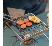Placa de barbacoa antiadherente de hierro, bandeja para hornear al aire libre, dispositivo de cocina portátil para acampar y Pincnic negro