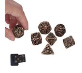 Juego de 7 dados poliédricos de metal con diseño de calavera y sangre, accesorios para juegos de mesa de Halloween