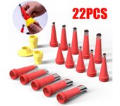 22 piezas de boquilla aplicadora de calafateo de acero inoxidable, herramientas de calafateo de silicona, sellador para juntas de fregadero de cocina y baño 22pcs