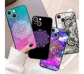 Funda Mandala para Apple Iphone 11 13 14 12 Pro Max 7 8 Xr X 6 5 5s Se 2022 13promax Funda de teléfono de silicona negra iPhone 13