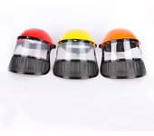 Casco de seguridad para desbrozadora de césped y jardín con máscara de malla integral para tala, desbrozadora y protección forestal. orange