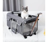 Maleta con ruedas portátil extragrande para mascotas, maleta con ruedas desmontable para perros, bolsa grande plegable para mascotas, bolsa de viaje para gatos