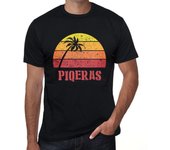 Camiseta vintage para hombre, camiseta gráfica PIQERAS Sunset Deep Black XS negro