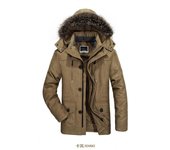 Abrigo acolchado de algodón para hombre, abrigo grueso de invierno para hombre, cuello de piel de felpa, chaqueta larga con capucha para exteriores, forro de lana, chaqueta con capucha, parkas para la nieve XS azul
