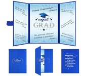 Libro de visitas de graduación de 2025. Felicitaciones, decoración para la fiesta de graduación. Libro de firmas para graduados de la clase de 2025 para la escuela secundaria universitaria. azul