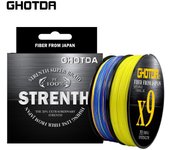 GHOTDA 9 Strands Línea de pesca trenzada 0.8-6.0 # 100M PE Línea de pesca 20-80LB Línea de pesca multifilamento Suave Pesca 1.0 verde