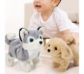 Juguete electrónico interactivo de peluche para pasear perros retriever para niños A
