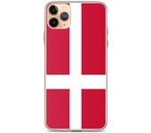 Coque iPhone - Drapeau Danemark - iPhone 11 Pro Max - Souple - Multicolore - Vertical