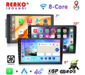 REAKOSOUND 2 Din Android 4G Inalámbrico CarPlay Android auto Radio de coche universal 7/9/10 '' Estéreo Ventilador frío Reproductor multimedia GPS 7''-2+32
