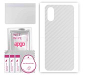 apgo Protective Skin Sticker for the back compatible with Sony Xperia 5 V, Wrap Film, Foil, Vinyl - Pattern Transparent Carbon
