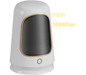 Calentador portátil, pequeño calentador de velocidad para el hogar, mini calentadores de escritorio silenciosos No tilt power-off protection blanco