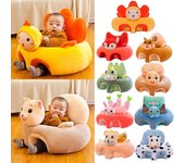 Funda para silla para niños Funda para asiento de aprendizaje con forma de animal lindo Funda de juguete de felpa Funda para silla de algodón portátil con aprendizaje de dibujos animados para bebé One Size