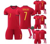 2425 Conjunto de pantalones cortos y calcetines de fútbol local de Portugal conjunto de pantalones cortos y calcetines de nueva temporada conjunto de tallas para adultos y niños L