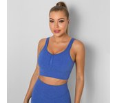 Sujetador deportivo para mujer, Sujetador deportivo de alto impacto, Sexy, para Yoga, Fitness, ropa interior deportiva, sujetador de realce, ropa deportiva, Bralette S azul