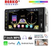 REAKOSOUND-Radio Multimedia Universal para coche, reproductor MP5 de 7 pulgadas, Android, Auto CarPlay, Mirror Link, pantalla táctil, banda EQ estéreo para Toyota 7 inch