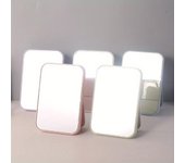 Espejo de maquillaje grande de alta calidad, espejo de tocador plegable de escritorio, espejo de princesa cuadrado grande portátil púrpura