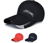 Gorra de béisbol de verano de ala larga para hombres y mujeres, sombrero de papá, sombreros para el sol, gorra de camionero Snapback 55-60cm negro