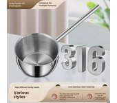 Mini freidora y olla para leche de acero inoxidable 316: Sartén espesa para cocinar alimentos para bebés y uso doméstico