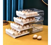 Caja para guardar huevos multicapa con cajón transparente antivuelco y anticaídas para refrigerador.
