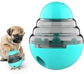 Juguetes alimentadores para perros, vaso, dispensador lento de comida, alimentador para mascotas, entrenamiento interactivo para perros, almacenamiento de aperitivos, juguete con bola de fuga azul